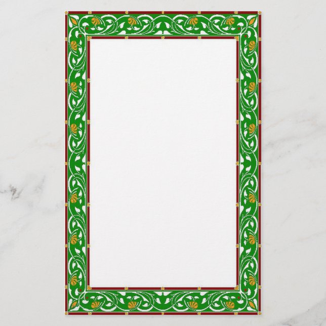 Celtic Green Stationary Stationery (Front)