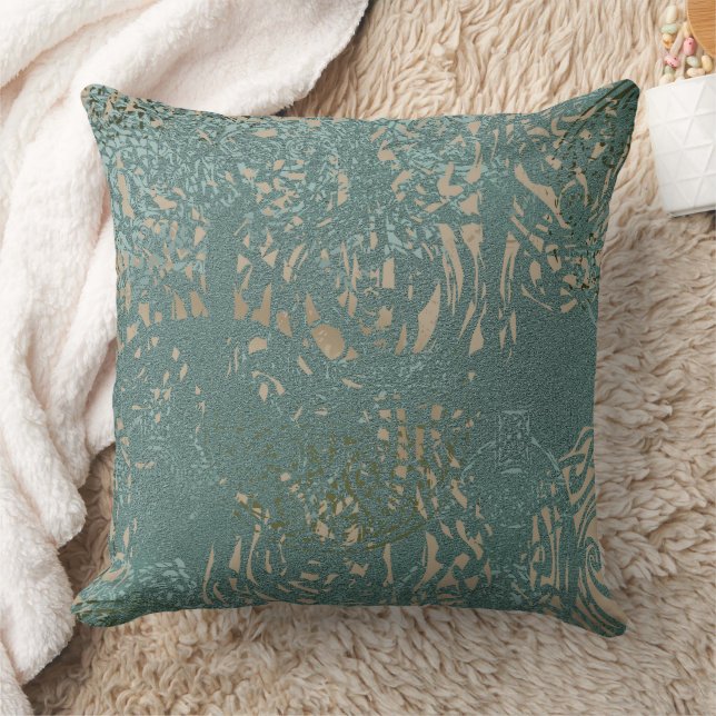 Celtic Green Tan Pattern Cushion (Blanket)