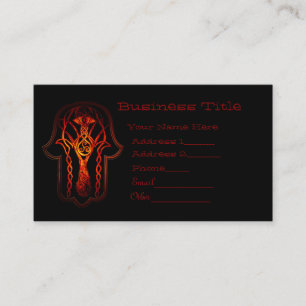 Celtic Hamsa Hand (Orange/Red) Business Card