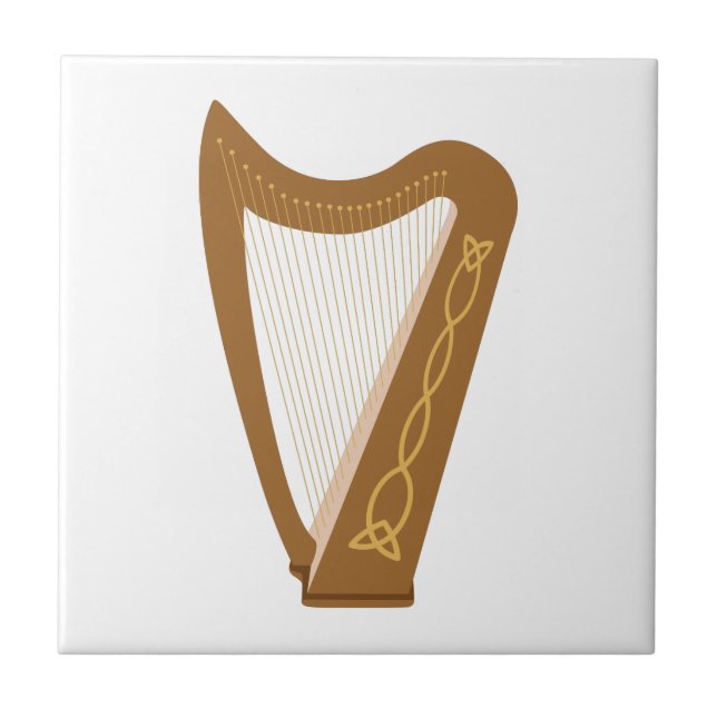 Celtic Harp Ceramic Tile (Front)