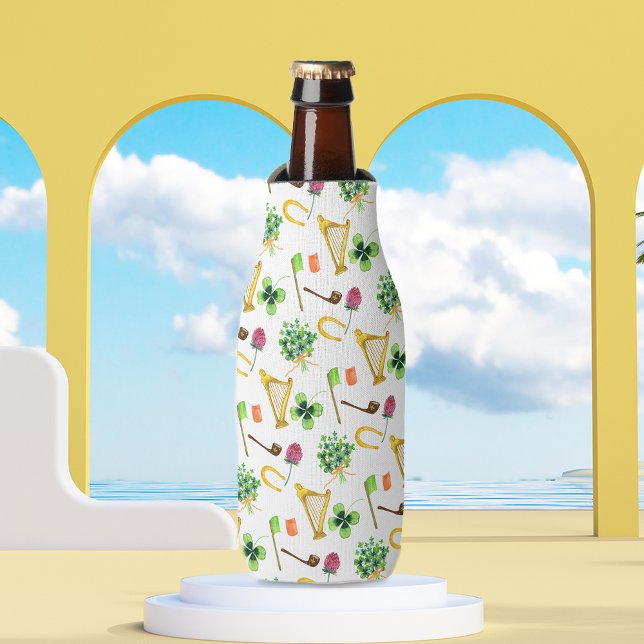 Celtic Harp St. Patrick's Day Pattern  Bottle Cooler (Creator Uploaded)