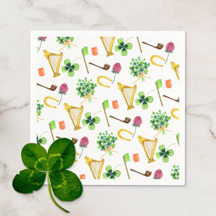 Celtic Harp St. Patrick's Day Pattern Napkin