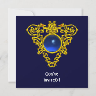 CELTIC HEART blue sapphire Invitation