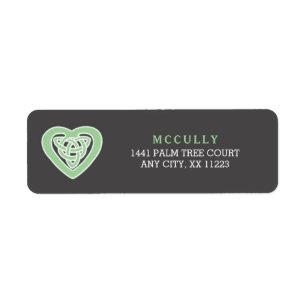 Celtic Heart Irish wedding return address 3991 Return Address Label