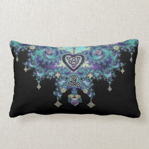 Celtic Heart Knot Triskele Fractal Throw Pillow
