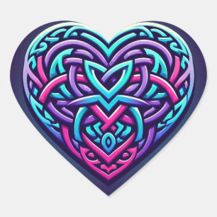 Celtic Heart w/ Blue Background Sticker