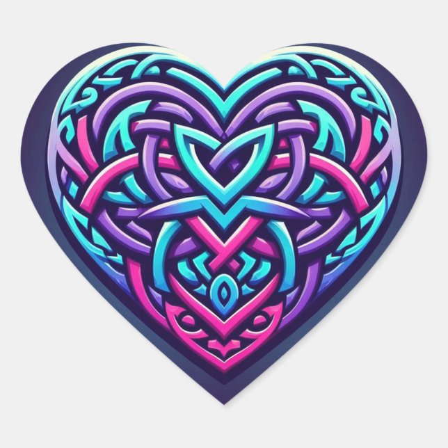 Celtic Heart w/ Blue Background Sticker (Front)