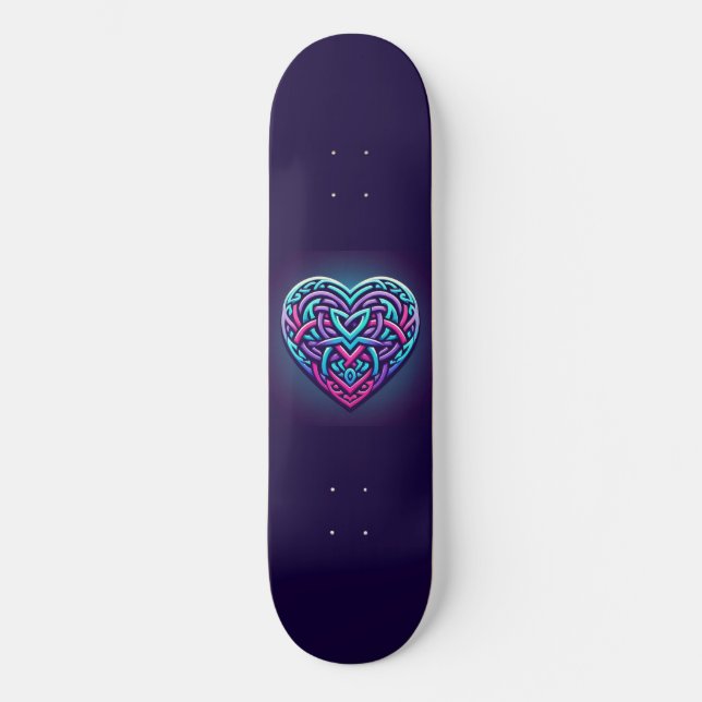 Celtic Heart w/ Dark Blue Skateboard (Front)