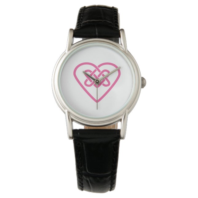 Celtic Heart White Wrist Watch (Front)