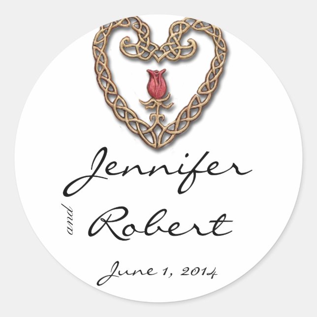 Celtic Heart with a Red Rose Envelope Seal (Front)