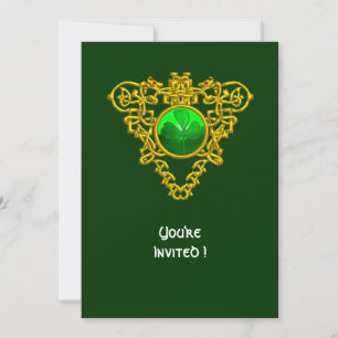 CELTIC HEART WITH SHAMROCK ST PATRICK'S DAY PARTY INVITATION