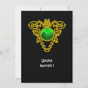 CELTIC HEART WITH SHAMROCK ST PATRICK'S DAY PARTY INVITATION