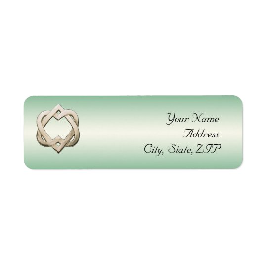 Celtic Hearts on Green Gradient Return Address Label