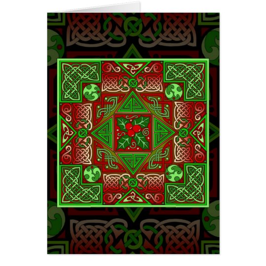 Celtic Holly Labyrinth Card