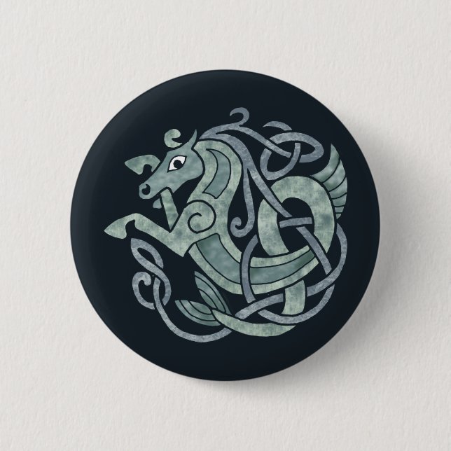 Celtic Horse 6 Cm Round Badge (Front)