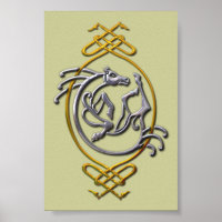 Celtic Horse Knotwork - Silver & Gold