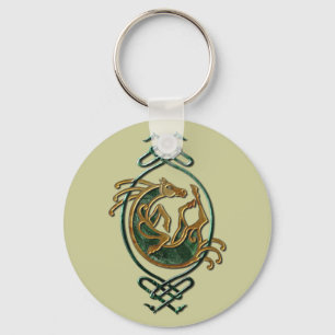 Celtic Horse Knotwork - Stone Key Ring