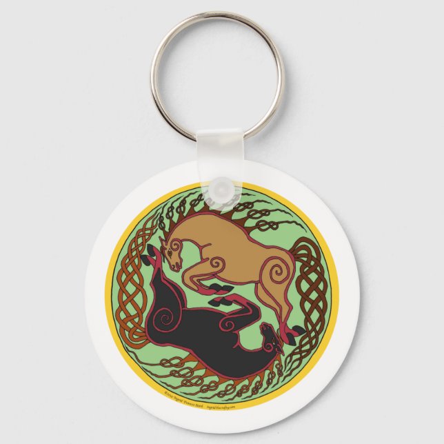 celtic horse yin yang key ring (Front)