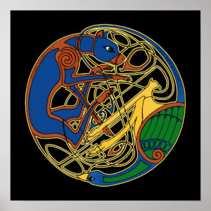 Celtic Hound and Bird Celtic Art Prints