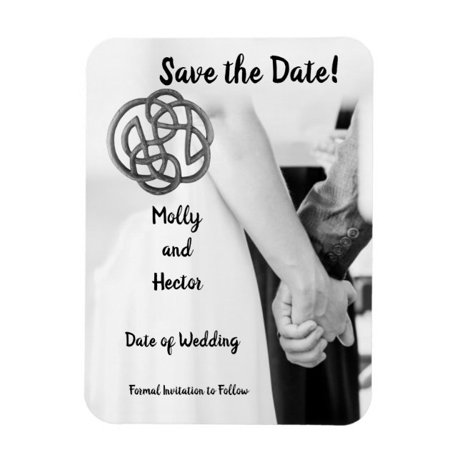 Celtic Infinity Knot Holding Hands Save the Date Magnet (Vertical)