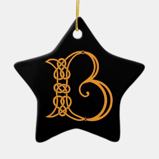 Celtic Initial B Ceramic Ornament (Front)
