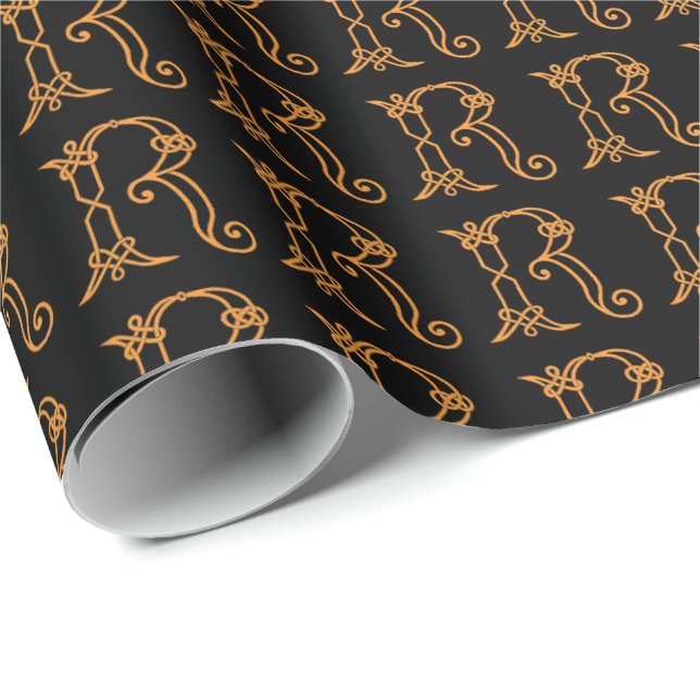 Celtic Initial R Wrapping Paper (Roll Corner)