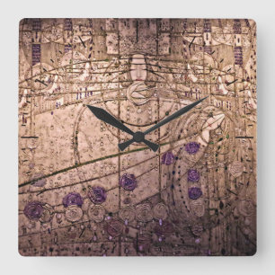 Celtic Inspired Art Nouveau Timepiece Square Wall Clock