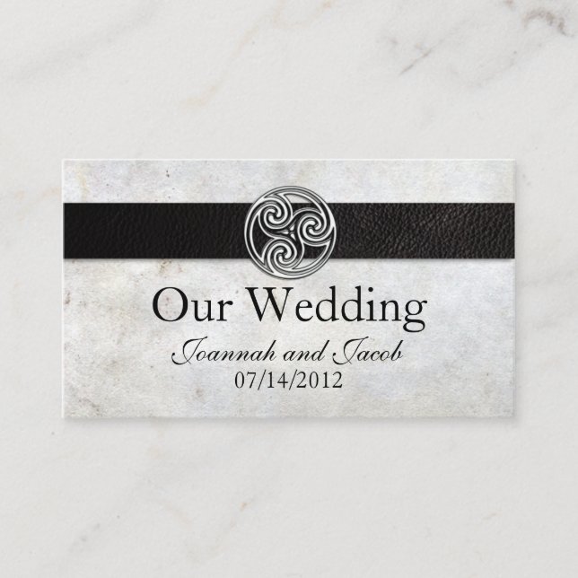 Celtic Irish Knot Wedding Website Card (Front)