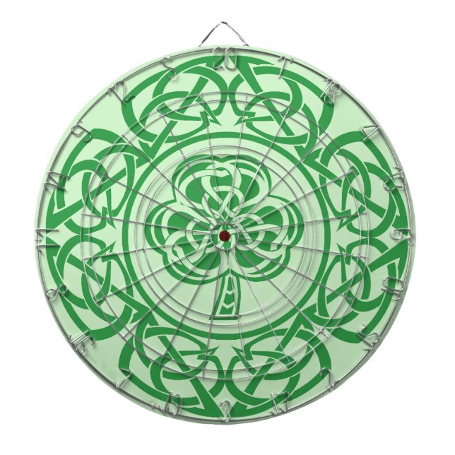 Celtic Irish Shamrock Shield Traditional Irish  Dartboard (Front)