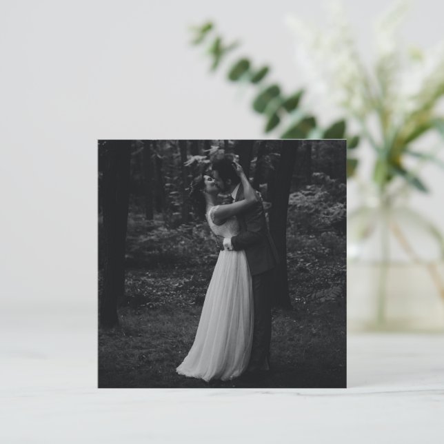 Celtic Irish Swan Love Knot Wedding Photo Thank You Card (Standing Front)