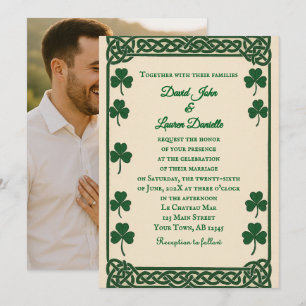 Celtic Kiss Photo Wedding Invitation