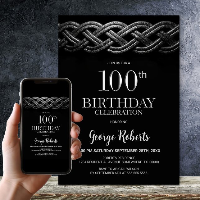 Celtic Knot 100th Birthday Party Invitation (Creator Uploaded)