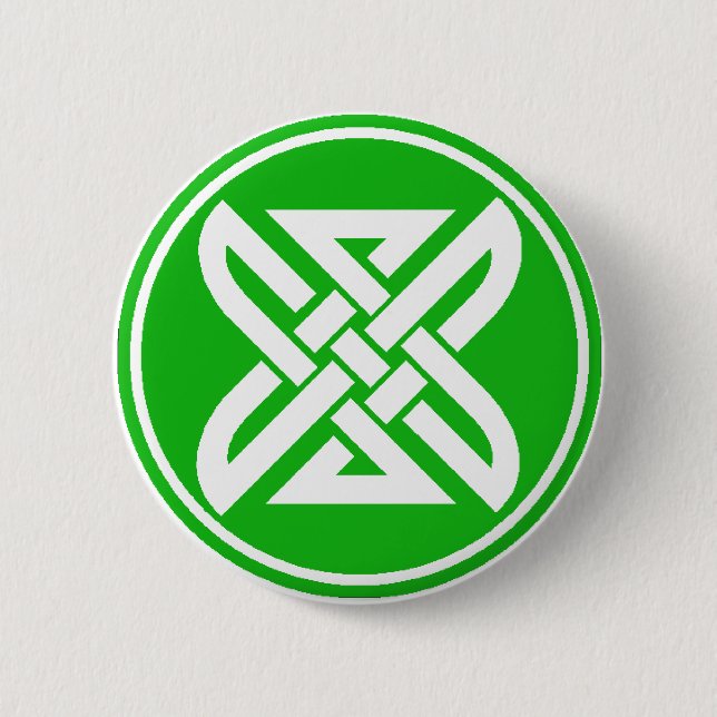 Celtic Knot 1 Green 6 Cm Round Badge (Front)