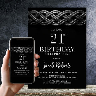 Celtic Knot 21st Birthday Party Invitation
