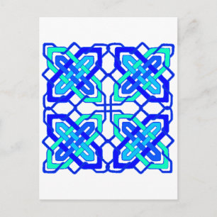 Celtic Knot 3 Blue Postcard