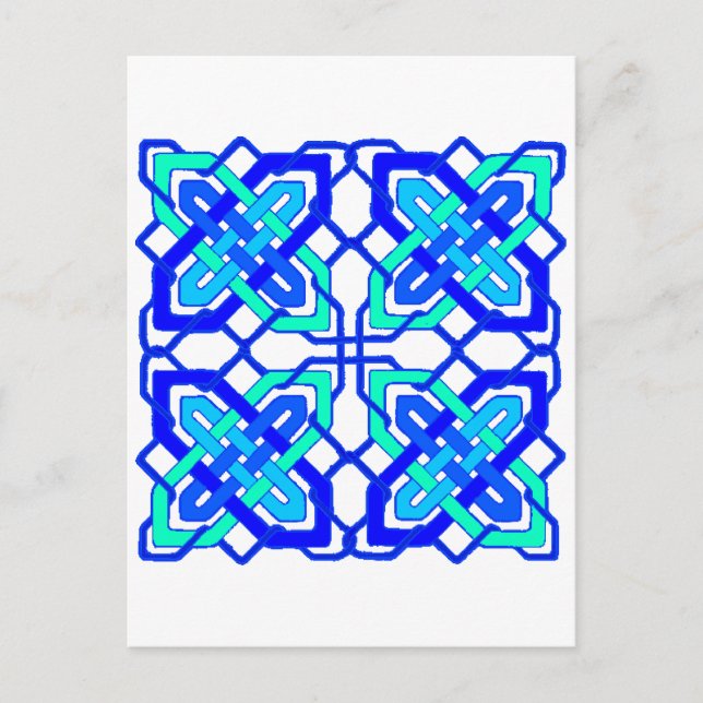 Celtic Knot 3 Blue Postcard (Front)