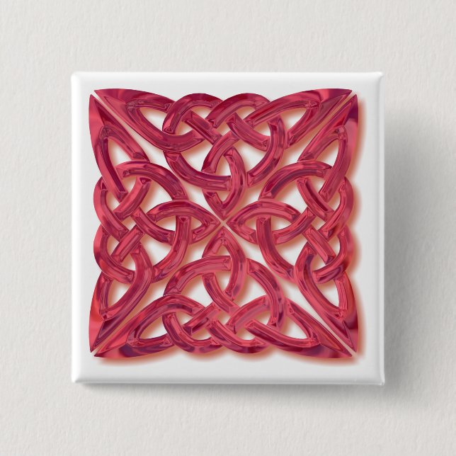 Celtic Knot 4-square glass 15 Cm Square Badge (Front)