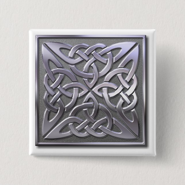 Celtic Knot 4 square-silver 15 Cm Square Badge (Front)