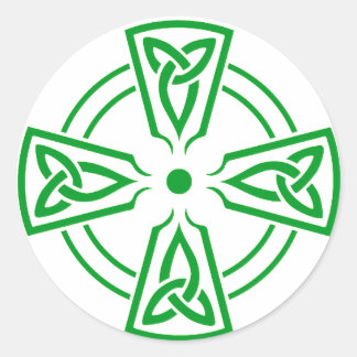 Celtic Knot 5 Green Classic Round Sticker