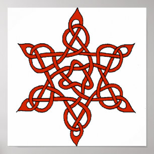 Celtic Knot 9 Red Poster