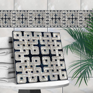 Celtic knot abalone shell and pearl ceramic tile