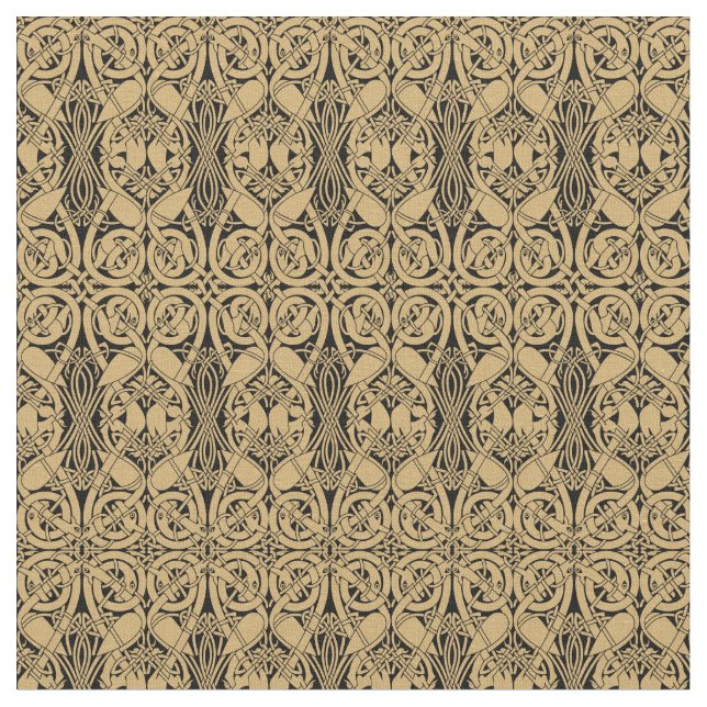 Celtic Knot Animals Lindisfarne Pattern Fabric (Close Up)