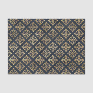 Celtic Knot Blue Gold Irish Pattern Tissue Paper
