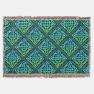 Celtic Knot - Blue Green Throw Blanket