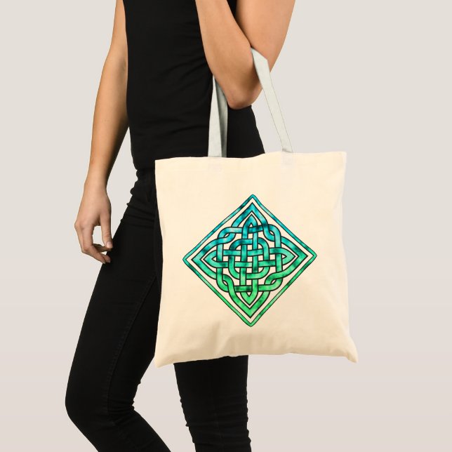 Celtic Knot - Blue Green Tote Bag (Front (Product))
