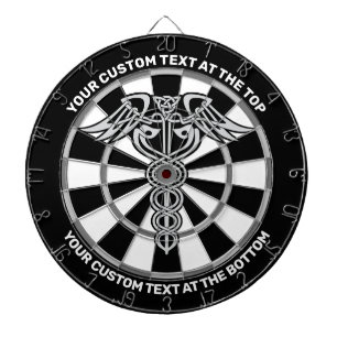 Celtic Knot Caduceus Dartboard with Custom Text