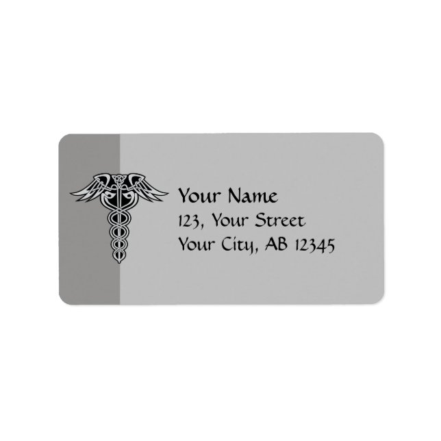 Celtic Knot Caduceus Label (Front)