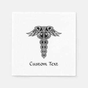 Celtic Knot Caduceus Napkin