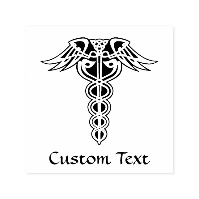 Celtic Knot Caduceus Self-inking Stamp (Design)