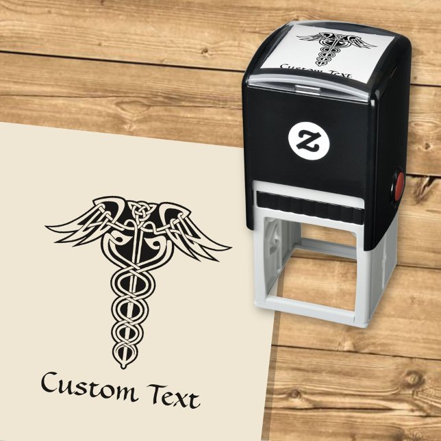 Celtic Knot Caduceus Self-inking Stamp (Creator Uploaded)